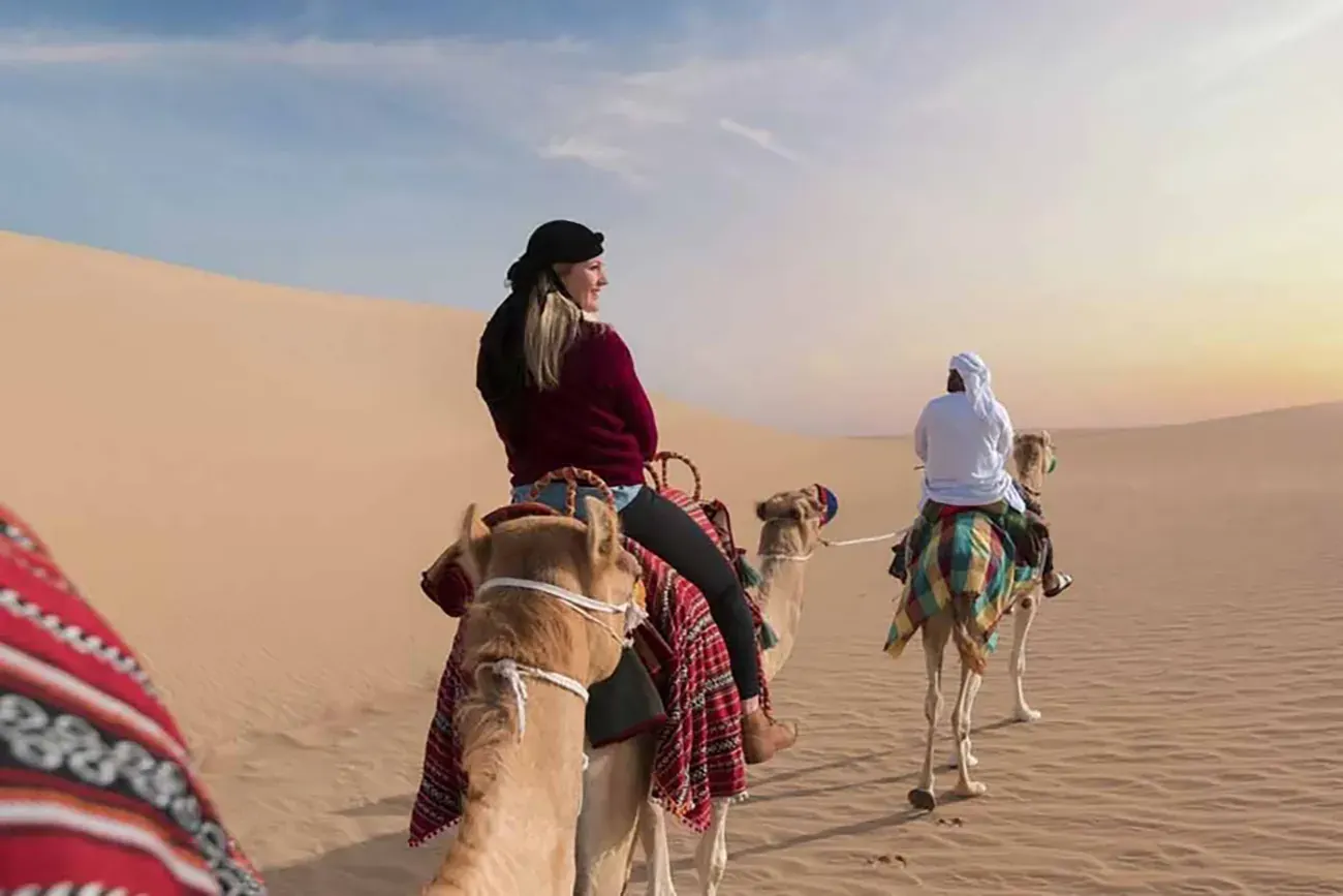 Guided camel ride through the desert